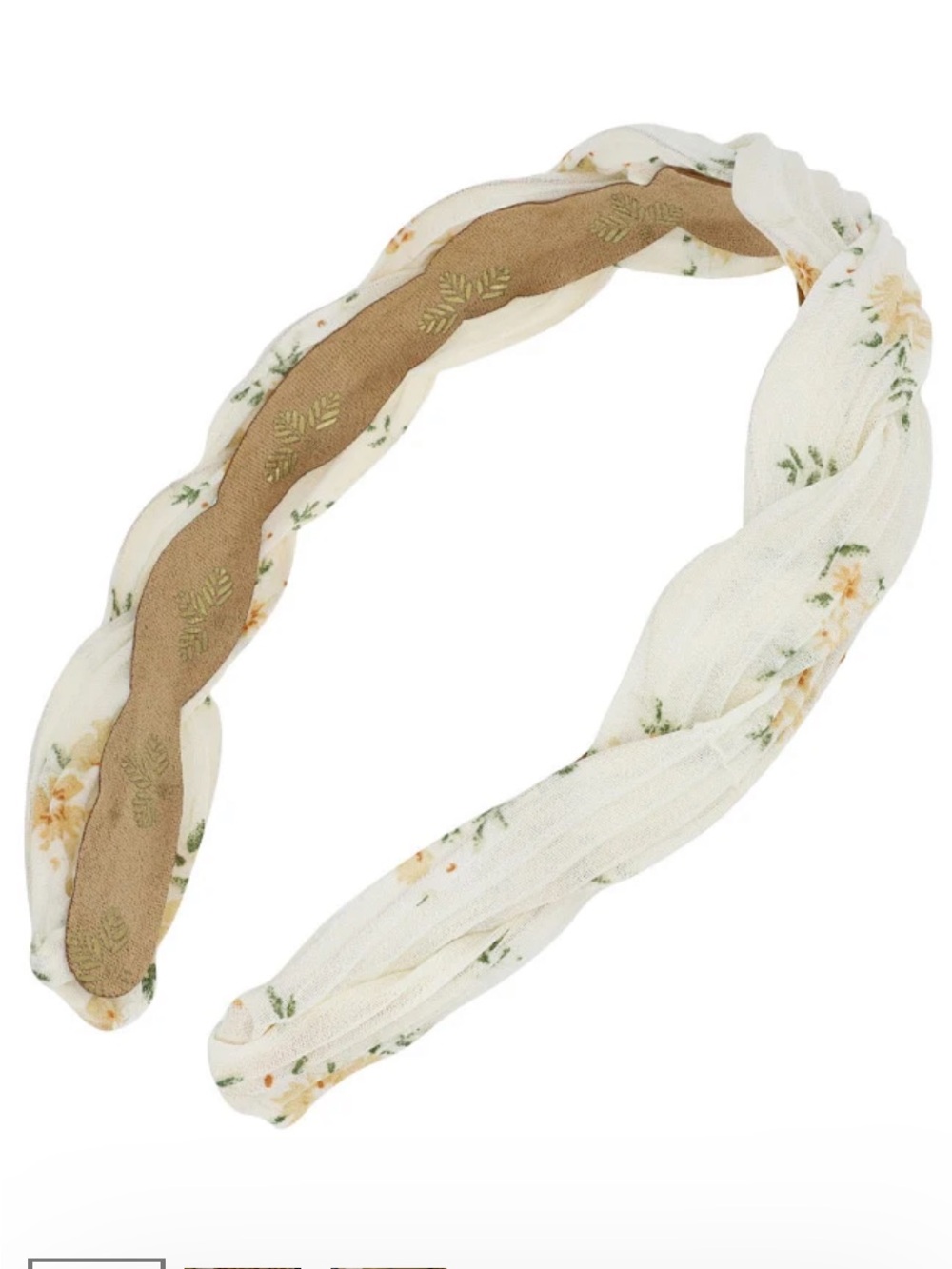 France Luxe Cream Floral Braided Headband